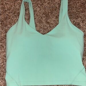 Lululemon Athletica Light Green V-Neck Crop Top